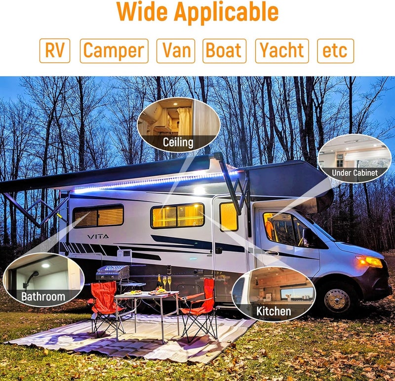 Obeaming 8 Pack 12 Volt LED Puck Light RV Recessed Mount Ceiling Light 2.75” 12V Down Light for Camper Van Truck Boat Interior Ceiling Kitchen Cabinet Lighting CRI 93 (Silver/Warm White) - Image 5
